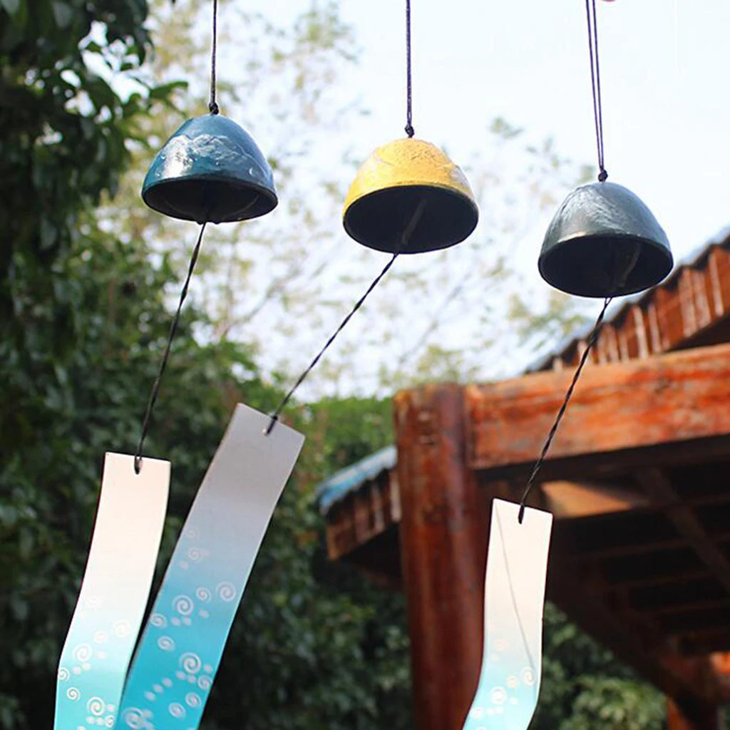 Traditional Japanese Iwachu Cast Iron Bell Wind Chimes Patio Decoration