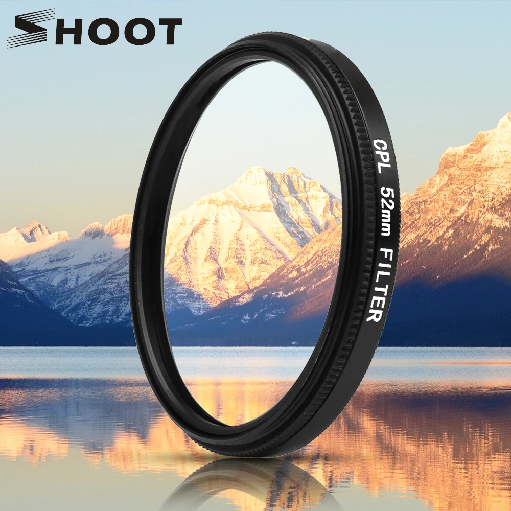 SHOOT 52 мм черное металлическое стекло круговой поляризационный CPL фильтр для объектива Набор с фильтром Адаптер для GoPro Hero 7 6 5 Go Pro Action Cam