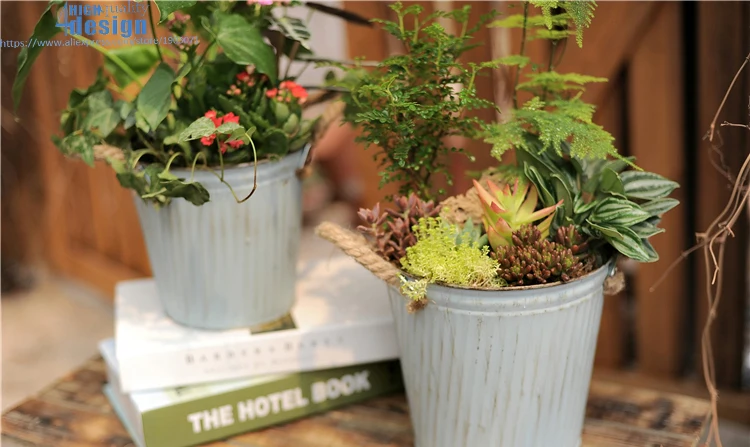 garden decoration pot metal old (19)