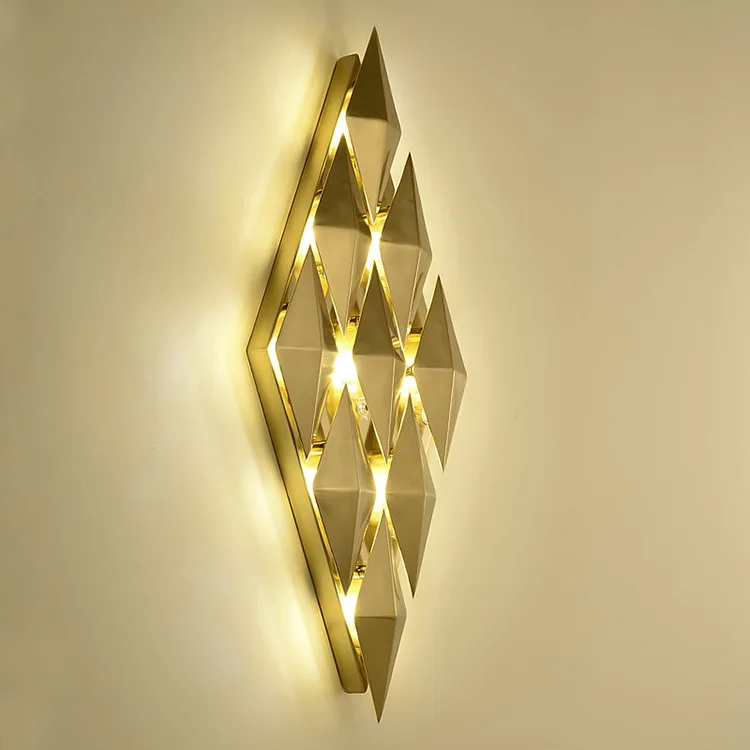 

Creative Foyer Gold Led Wall Lamps Light Bedroom Bedside Aisle Wall Sconce Surface Mount Nordic Loft Wall Decoration 110V-240V