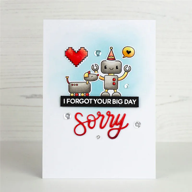 

Naifumodo Sorry Word Dies Metal Cutting Dies New 2019 for Card Making Scrapbooking Album Embossing Stencil Craft Letter Die Cut