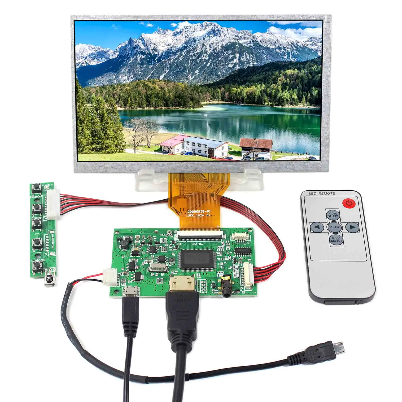7 дюймов 800X480 ЖК-дисплей AT070TN92 с HD MI плата контроллера подходит для Raspberry Pi |