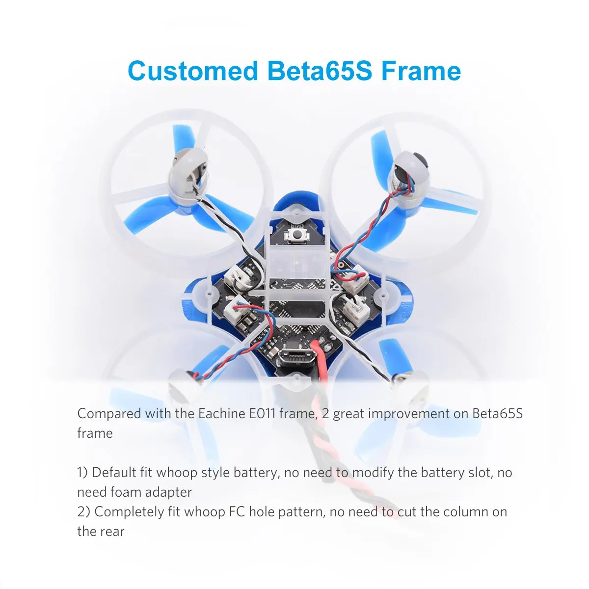  Beta65S Frsky Whoop Drone 1S Brushed FPV Quadcopter with F4 FC SPI Frsky Receiver Z02 Camera OSD Sm - 32967704585
