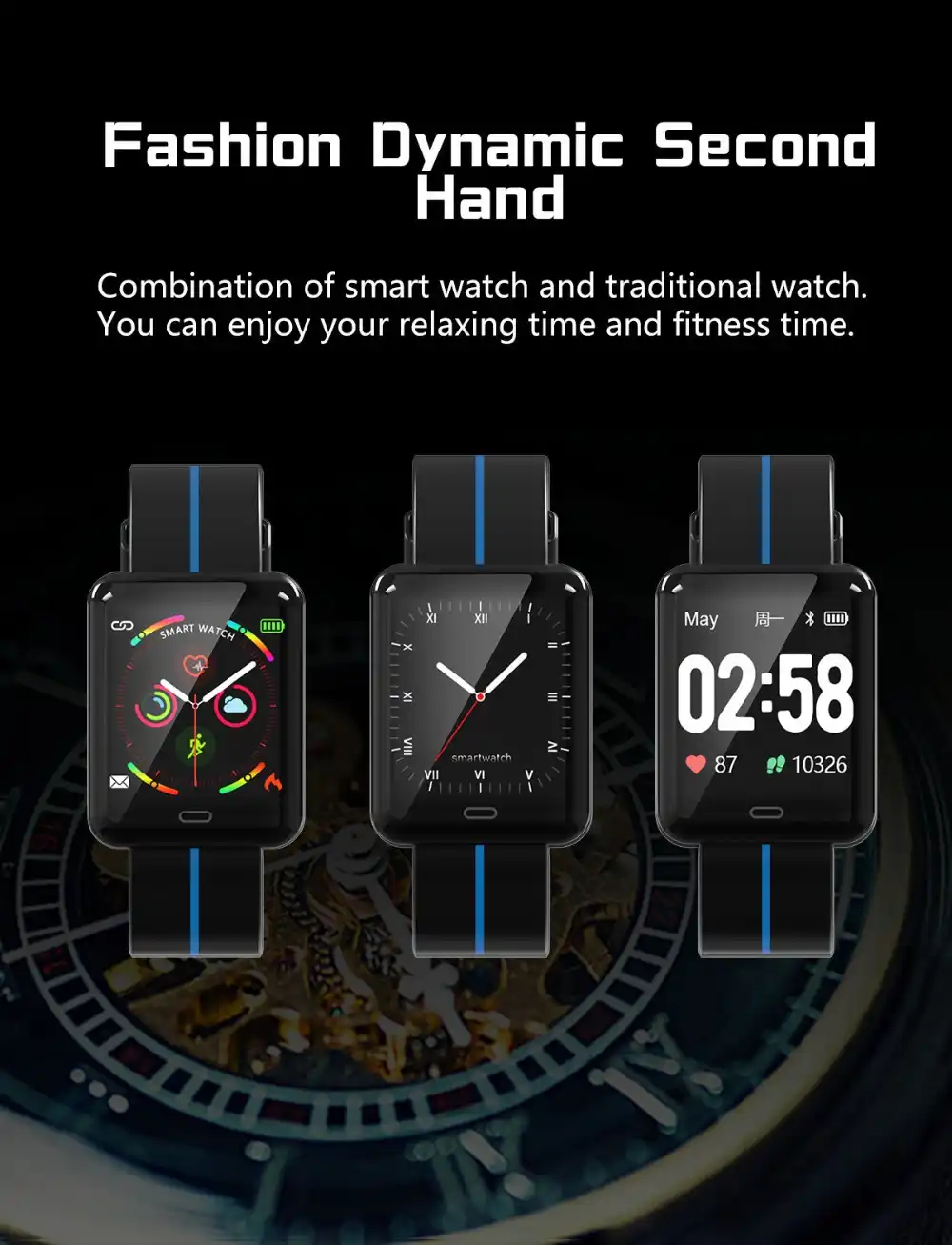 fitness watch with second hand