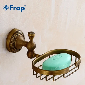 

FRAP Wall Mounted Soap Dish Soap Holder Box Soap Basket With Holder Bathroom Accessories Full Copper Retro Soap Pratos Y18023