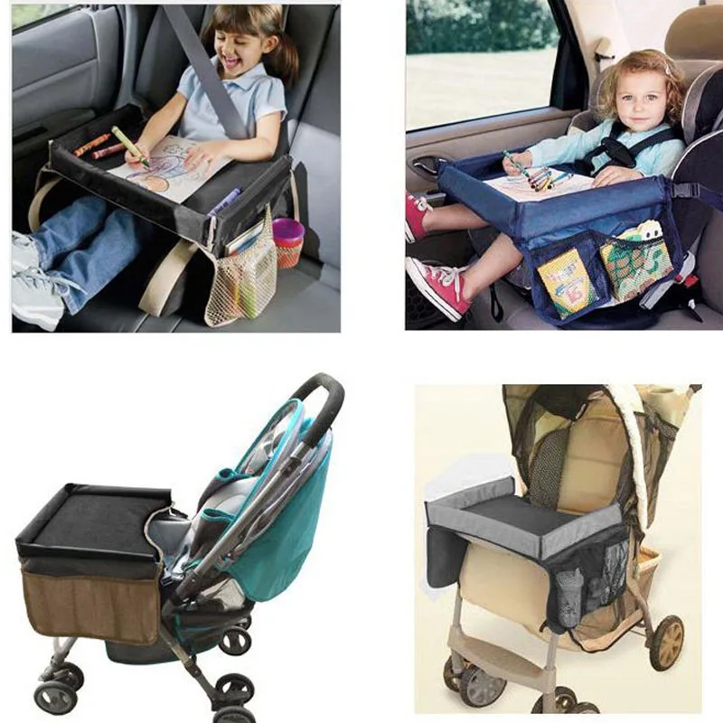 3-Children Portable Table For Car Baby Stroller Holder Food Desk Waterproof New Child Table Car Seat Tray Storage Kids Toy