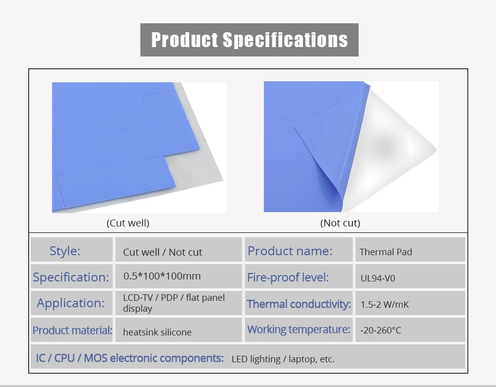 Pad Adhesive GPU CPU Conductive Silicone Pads