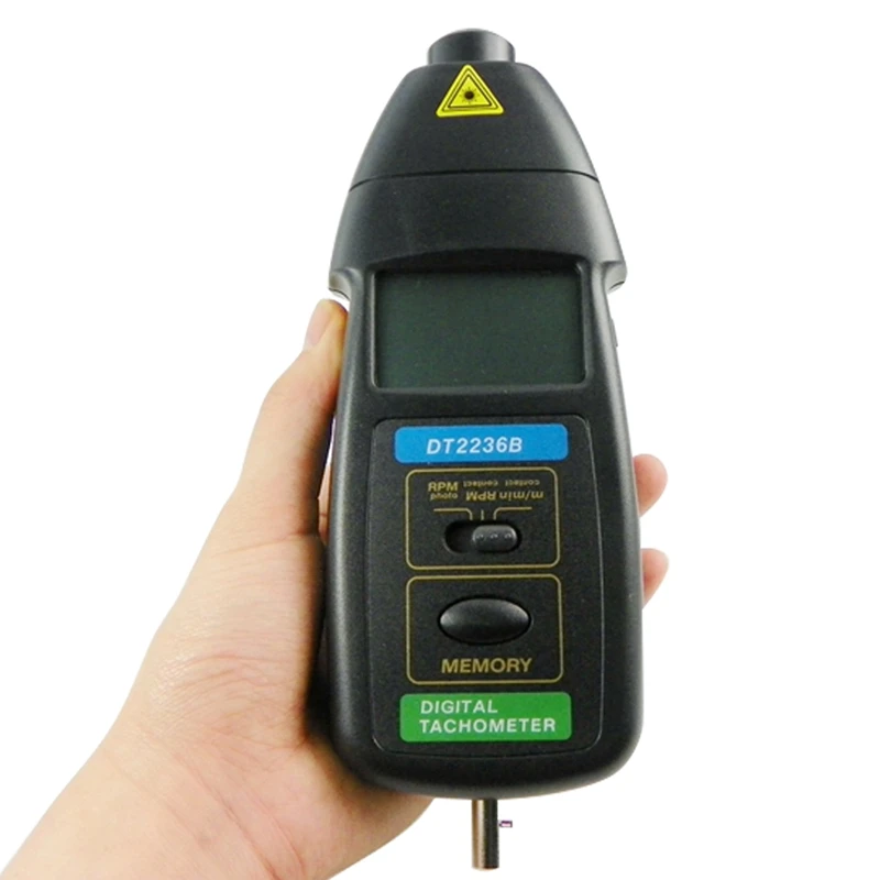 SH-CHEN Contact Tachometer 3in1 Handhold LCD Digital Tachometer Wide Measuring Range Speedometer DT2236B Electronic Testing Equipment Tachometers 