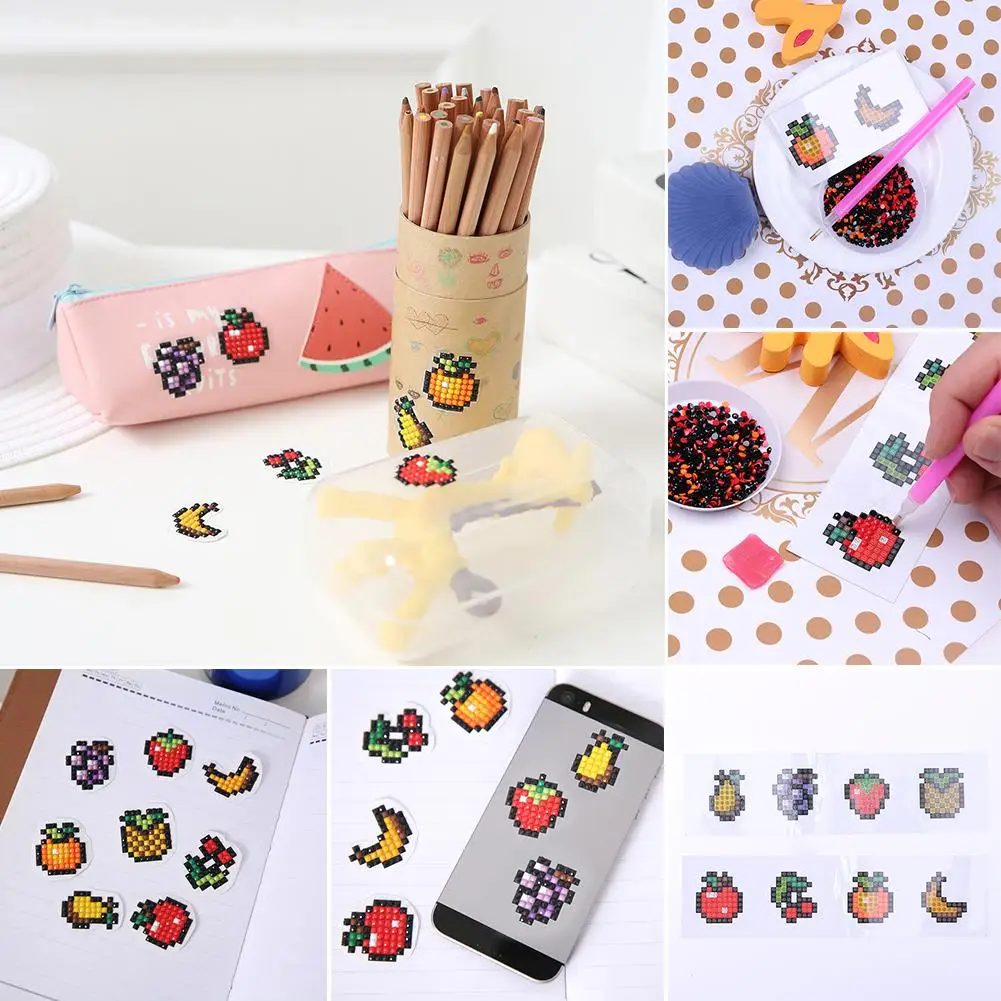

Cute Fruit Scrapbooking Journal Diamond Painting DIY Sticker Phone Fridge Decor Kids Gift Baby Education Supplies New