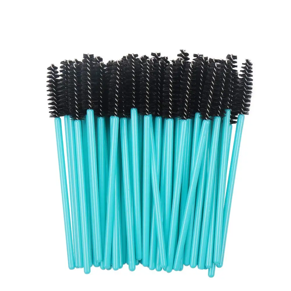 

Disposable Mascara Wands Blue Handle Black Head Lashes Brushes 1000pcs/lot Nylon Makeup Brushes Eyelash Extension Tools