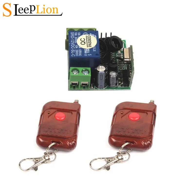 

Sleeplion 433MHz Universal Remote Control 12V Mini Relay Wireless Switch Control Power LED Lamp Controller Receiver Transmitter