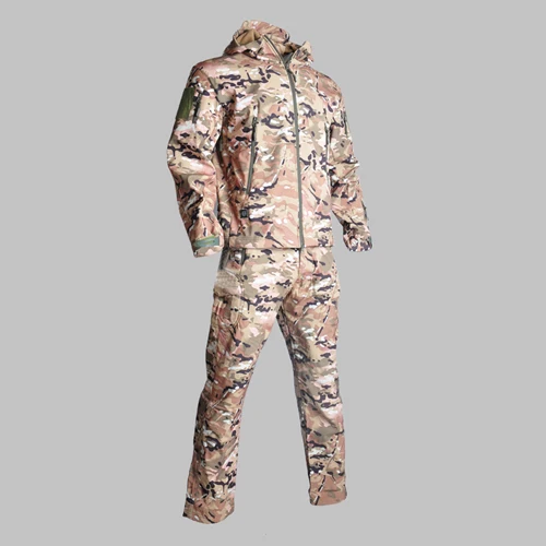 Тактическая Униформа для спорта на открытом воздухе софтшелл TAD Тактические наборы для мужчин Военная камуфляжная куртка+ брюки водонепроницаемый ветрозащитный охотничий костюм - Цвет: CP