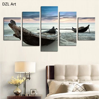 

Unframed 5 Piece The Ocean Ship Seascape Modern Home Wall Decor Canvas Picture Art HD Print Painting On Canvas For Home Decor