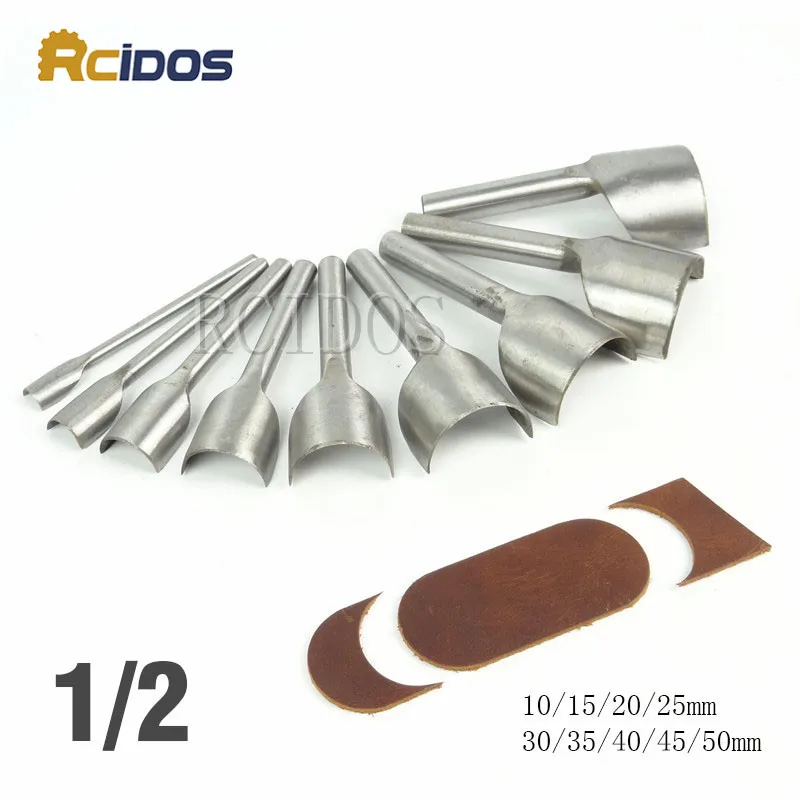 

RCIDOS DIY 1/2 #45 Steel Leather corner cutter kits,Manual belt round cut punch,Belt arc shape tools 10-50mm leather fillet