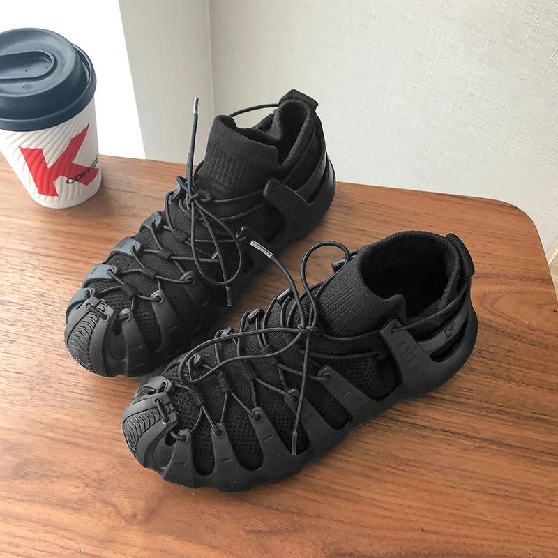 

YeddaMavis Daddy Shoes Womens Shoes Women Sneakers Women Shoes Summer New Breathable Lace Up Socks Shoes Woman Zapatos De Mujer