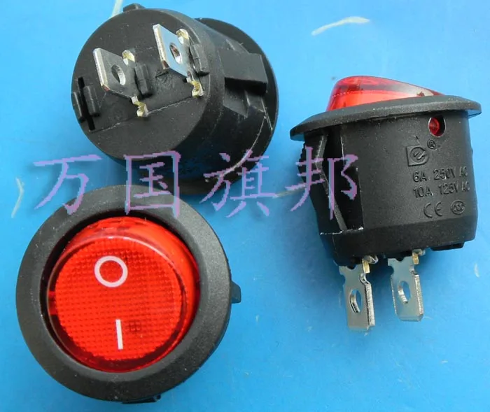 

Free Delivery, ship type switch round round switch 6 a 250 v 20 mm diameter red head