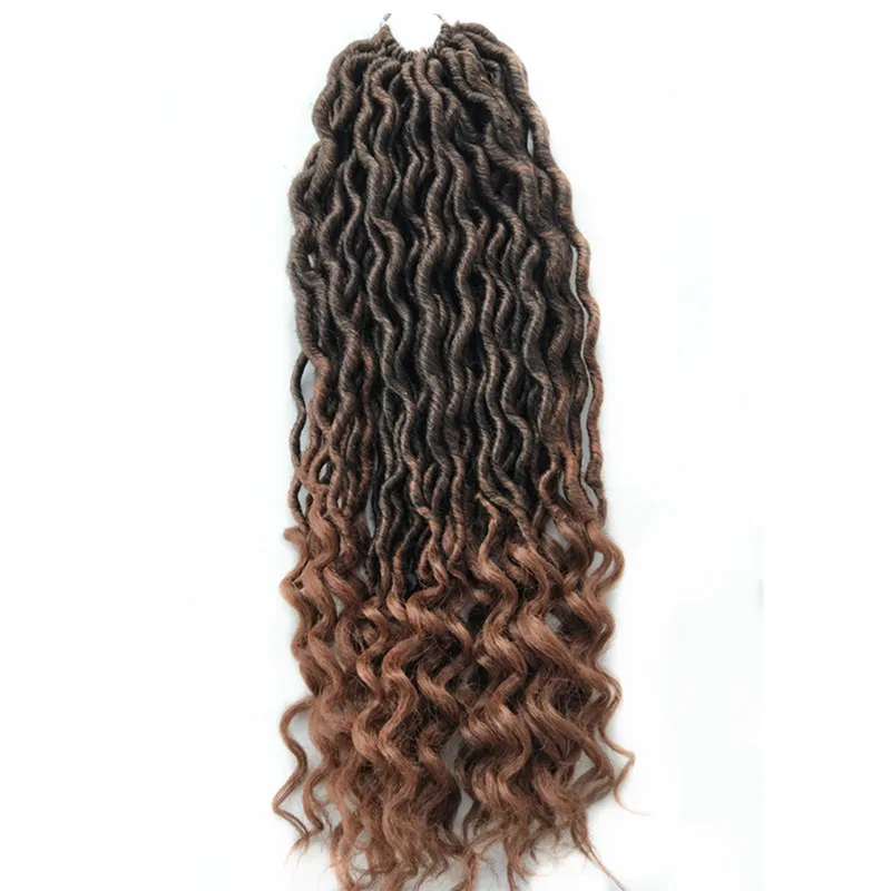 Pervado волосы синтетические мягкие Faux locs Curly вязание крючком плетение волос для наращивания 22 дюйма 70 г/упак. 24 пряди/упаковка богиня прическа - Цвет: T1B/30