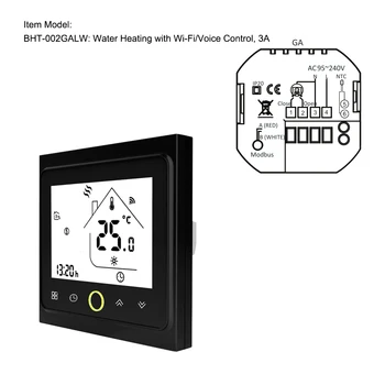 

WiFi Thermostat with Touchscreen LCD Display Weekly Programmable Energy Saving Smart Temperature Controller for Water Heating 3A