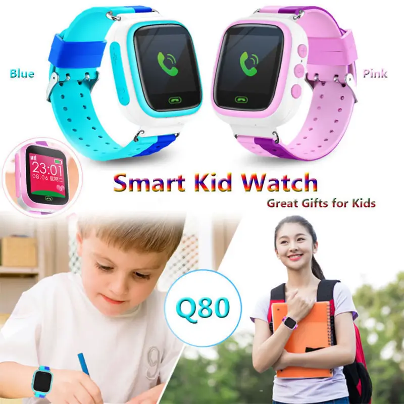 Q80 GPS Child Smart Watch Phone Position Children Watch 1.22 Inch Color Touch Screen SOS LBS Smart Baby Watch PK Q90 Q60 Watch