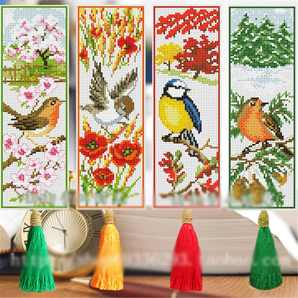 

039 DIY Craft Stich Cross Stitch Bookmark Christmas Plastic Fabric Needlework Embroidery Crafts Counted Cross-Stitching Kit