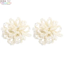 JUJIA, белые цвета, хорошее качество, модные серьги с бусинами, ручная работа, массивный бисер, цветочные серьги