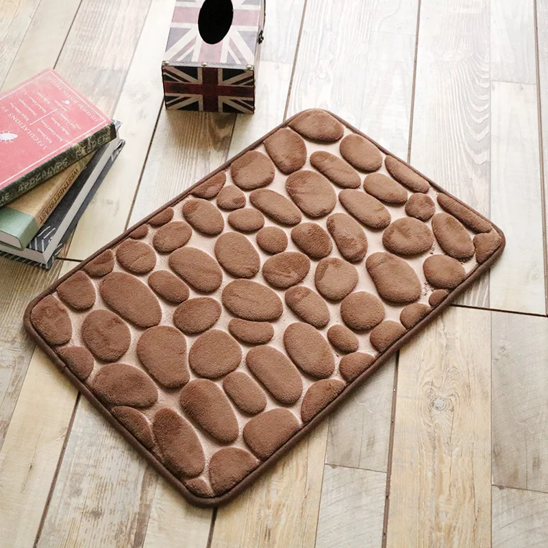 

Honlaker Pebble Foot Massage Bath Mat Absorbent Slow Rebound SBR Rubber Soled Floor Mat