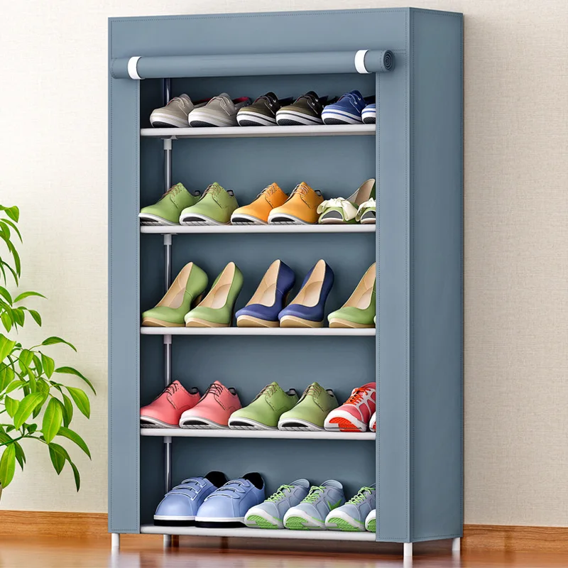 Шкаф для обуви с 6-ти слойная 5-сетка нетканые ткани большой обувной стеллаж Органайзер съемный обувной склад для домашней мебели