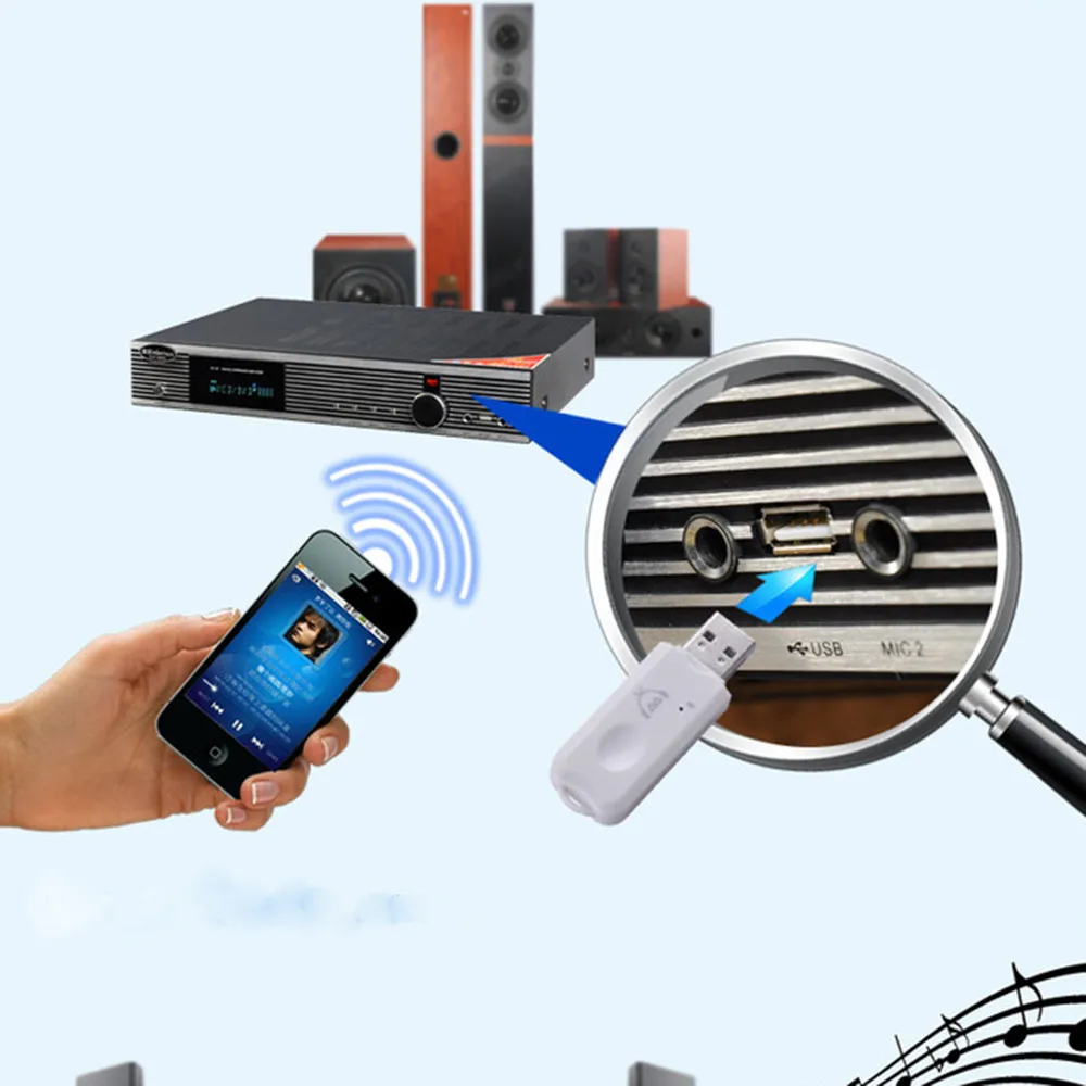 

USB Bluetooth Stereo Audio Music Wireless Receiver Adapter For Car Home Speaker Wireless USB Bluetooth Adapter V3.0