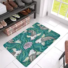 Традиционный японский необычный Карп или кои передней двери коврик Добро пожаловать коврик на порог для дома, внутри, вход, кухня, патио