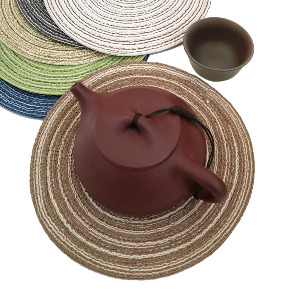 المنزل الأوروبية طاولة طعام بساط عازل جولة المفارش يدوية الصنع الكتان الجدول ماتس كوستر المطبخ الديكور المنزل الأوروبية طاولة طعام بساط عازل جولة المفارش يدوية الصنع الكتان الجدول ماتس كوستر المطبخ الديكور