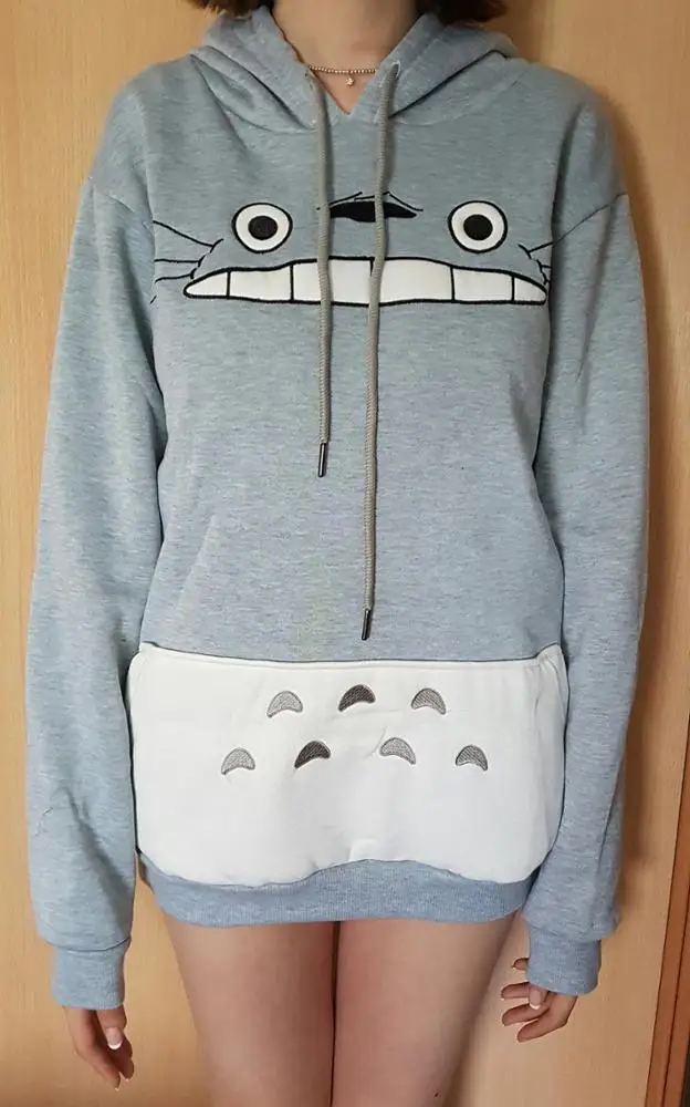  Thicken New Fashion Men/women Cartoon Totoro Hoodie Unisex 3d Sweatshirt Harajuku Animal Patchwork 