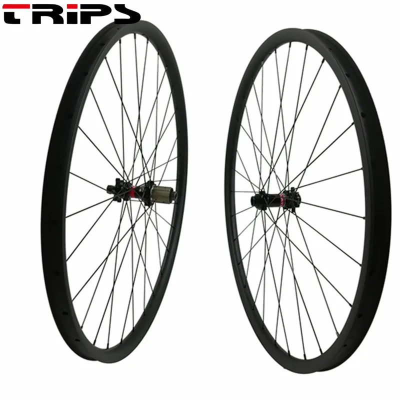 Excellent TRIPS 1190g Super Light 29er MTB XC race hookless mountain bike carbon wheels UD matte D411/D412 29inch carbon bicycle wheelset 6