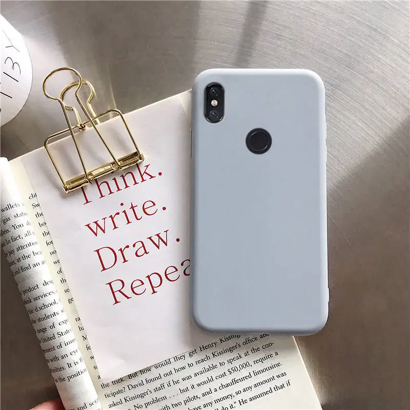 gray Силиконовый чехол ярких цветов для xiaomi mi 8 9 se a1 5x mi x 2s s2 y2 a2 lite redmi note 7 8 4x 4a 5a 6 6a prime 5 plus pro - Цвет: gray
