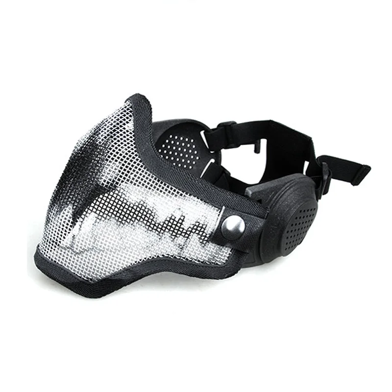 

NEW Airsoft Paintball CS Game Camouflage Mask Tactical Wire Mesh Half Face Ma-sk with Ear Protection TMC2723 BK KK