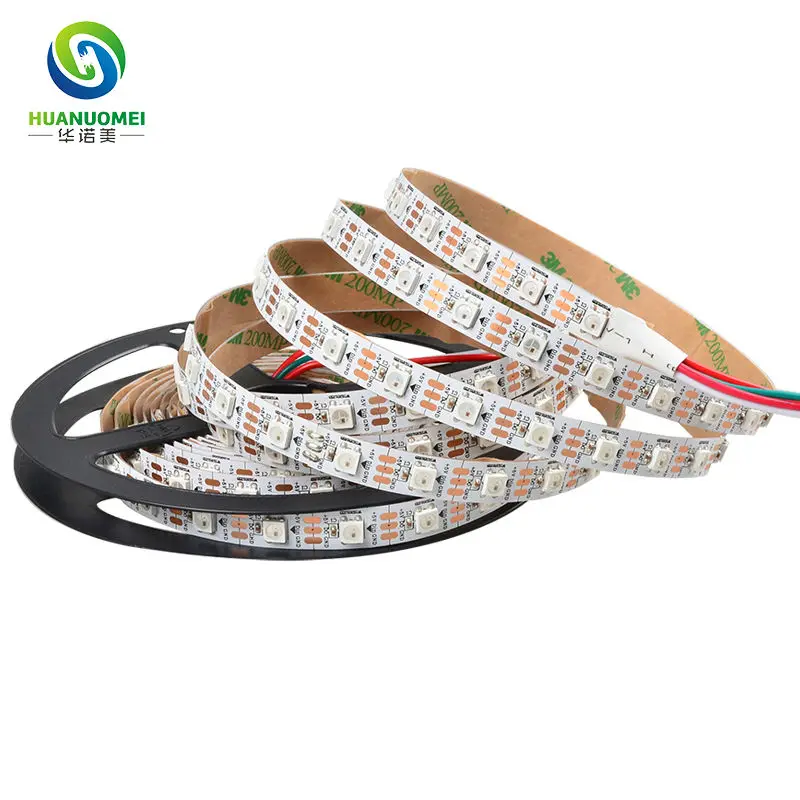 

flexible digital 5050 smd 60leds/m ws2811 led strip ws2812b rgb led pixel light ws2811 chip white pcb non-waterproof IP20 dc5v