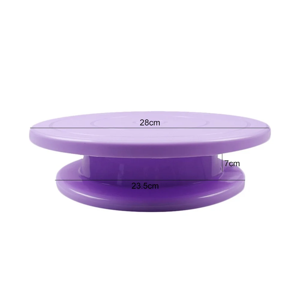 10 Inches Plastic Swivel Plate Cake Revolving Stand Accessories Kitchen Mold Durable Easy Decorating Sturdy Multicolor
