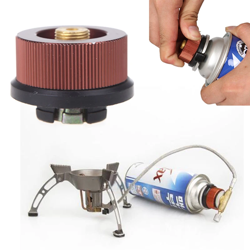 New Camping Aluminum Stove Conversion Head Split Type Gas Bottle Adaptor Transfer Nozzle Connector for Outdoor BBQ Stove