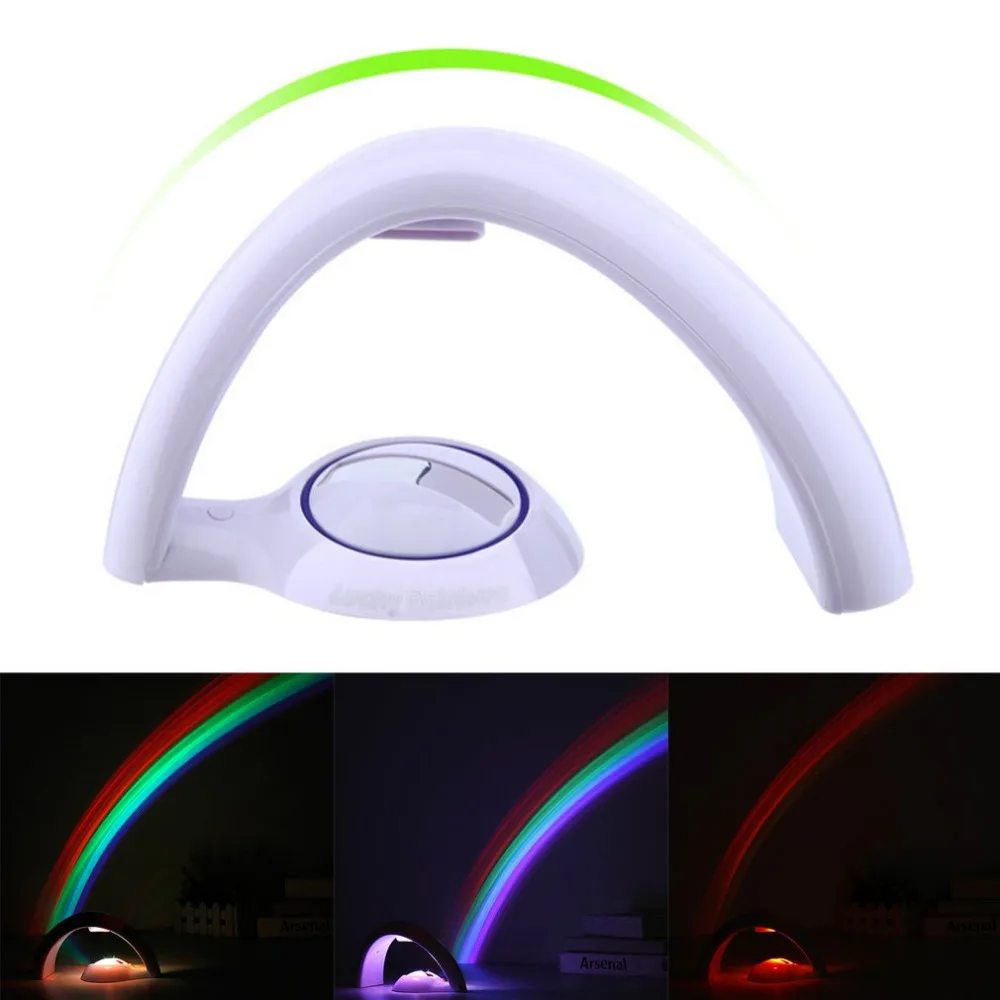 

ICOCO Creative Rainbow Projecting LED Lamp Romantic Projector Colorful Night Light Home Room Decoration Baby Sleeping Light