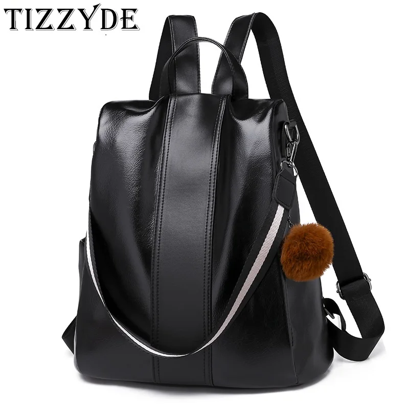 

Backpack Female PU Leather Korean Version of The Wild Tide Fashion Student Bag Travel Convenient Large-capacity Backpack JMD458