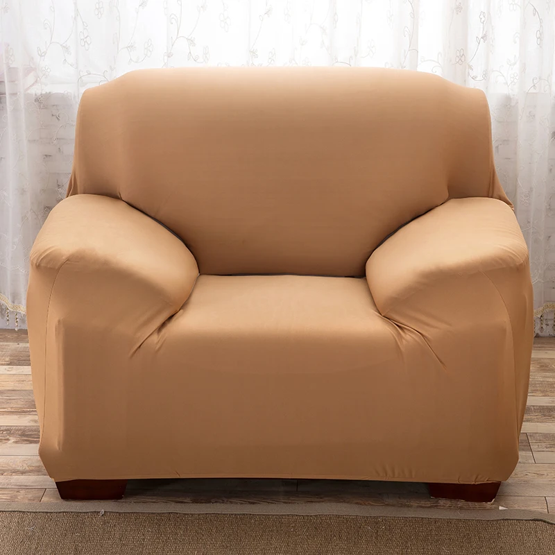 Чистый цвет покрывала для дивана стрейч эластичное диванное покрывало обертывание все включено упругое сиденье скамья крышка дивана Чехлы для гостиной - Цвет: camel-3