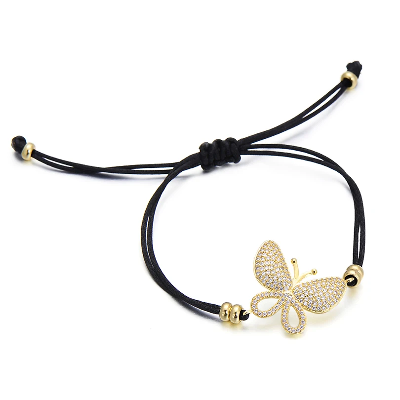 Pipitree роскошный браслет с большой бабочкой и микро фианитом, полностью проложенный вручную красный браслет и браслет для женщин, ювелирные изделия