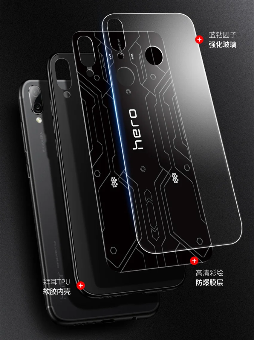 Aixuan for Xiaomi Redmi Note 7 Pro Glass Case Coque Silicone Shockproof Luxury Tempered Glass Cover For Xiaomi Redmi Note 7 (2)