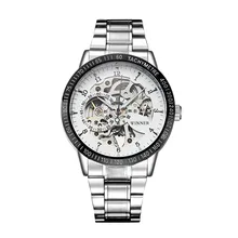 2016 Luxury Brand Winner Fashion Casual Retro Vintage Stainless Steel Men Mechanical Watch Skeleton Watch For Men Wristwatch