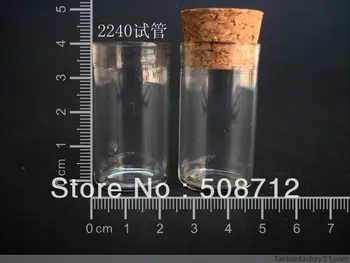 

Free shipping!!!!22*40mm 100pcs/lot 8ml Tube Glass Bottle Vials Charms Pendant With Cork 2240