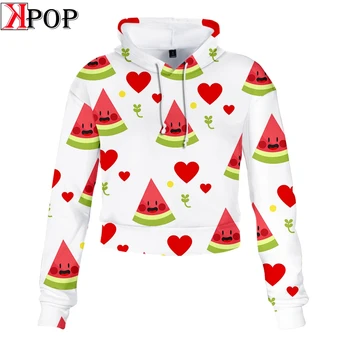 

Pride lgbt Fruit Flower pattern Hip Hop Street Pullovers Sweatshirt Popular kpop Fashion Sexy Exposed Navel Hoodies Sweatshirt