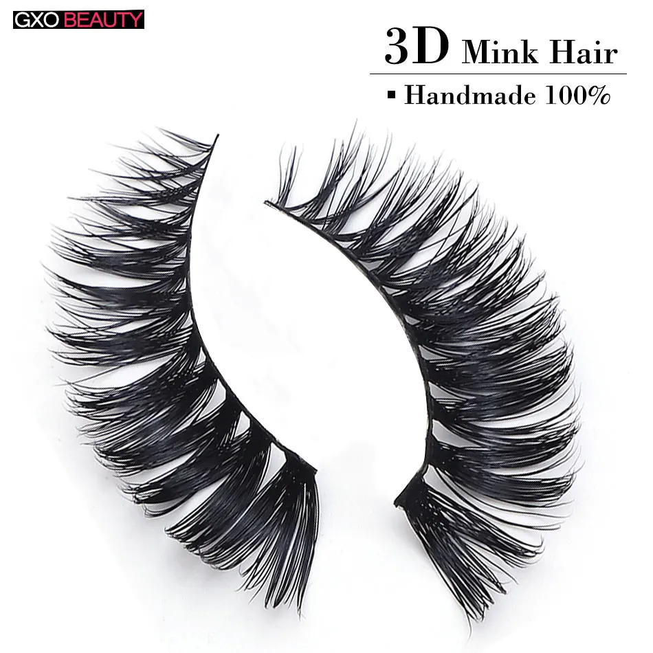 GXO BEAUTY 1 Pairs Mink Eyelashes Natural Long 3d False Lashes Hand Made Makeup Eyelash Extension -N1/82 | Красота и здоровье