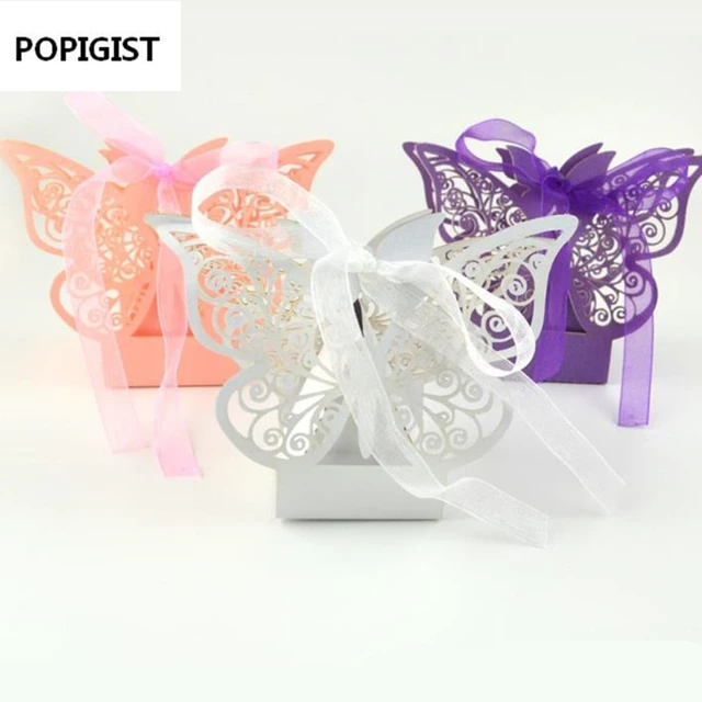 50pcs Candy Box Wedding Gift Bag Paper Butterfly Decorations for Wedding  Baby Shower Birthday Guests Favors Event Party Supplies