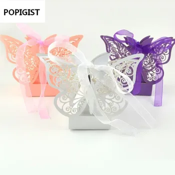 

Candy Box Wedding Gift Bag paper Butterfly Decorations for Wedding baby shower birthday Guests Favors Event Party Supplies 50