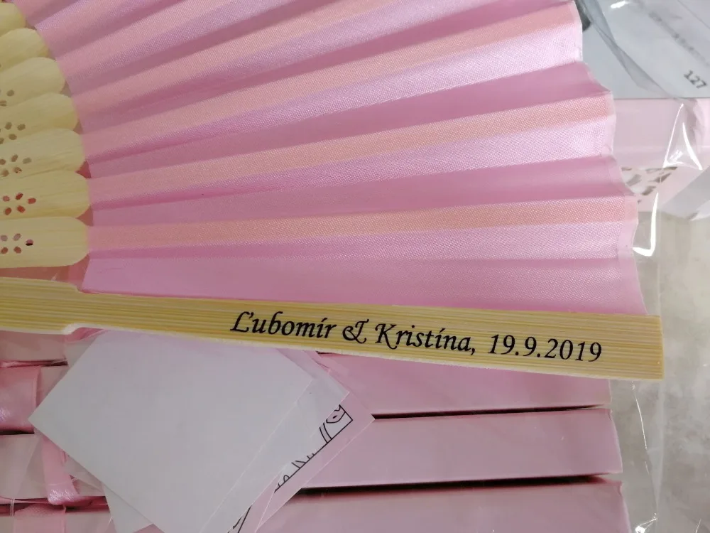 100pcs Personalized Luxurious Silk Fold hand Fan in Elegant Laser-Cut Gift Box +Party Favors/wedding Gifts+printing