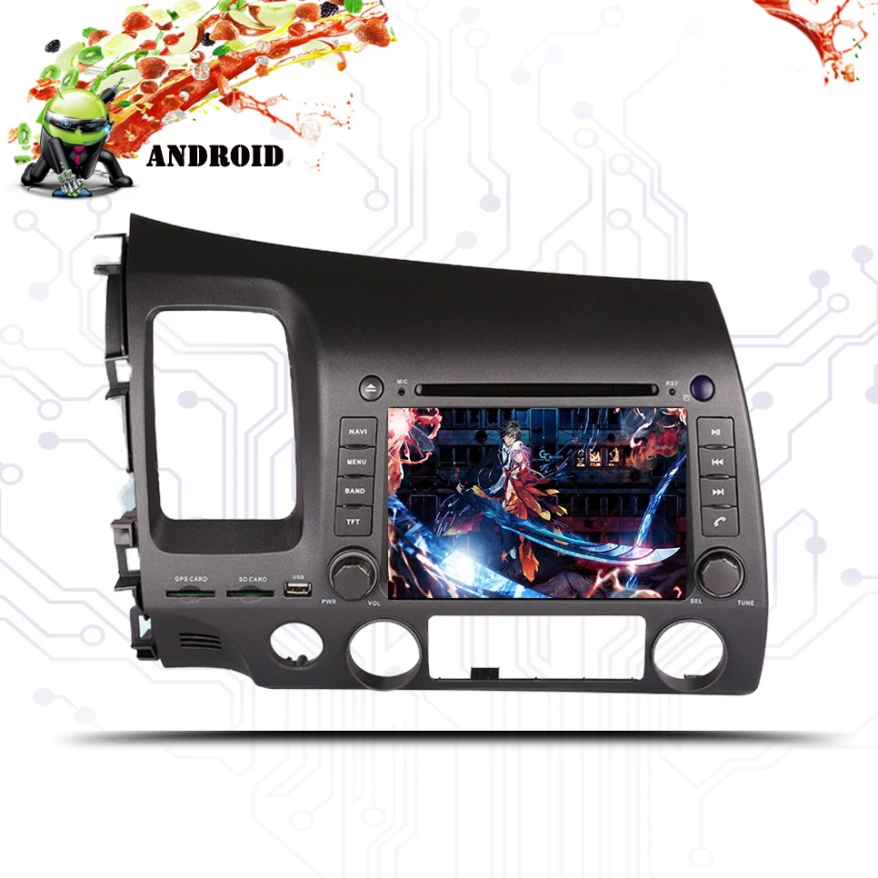 2 din 1024*600 Android 9 0 4 + 64G Восьмиядерный PX5/PX3 Подходит для honda civic 2006 2011 Автомобильный DVD
